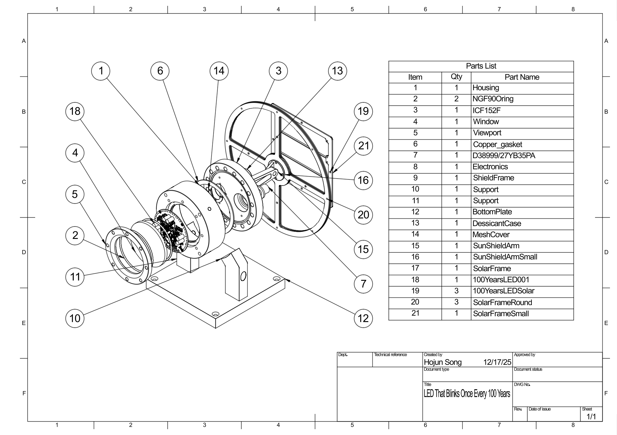 LED that blinks once every 100 years ver 001, 2025
